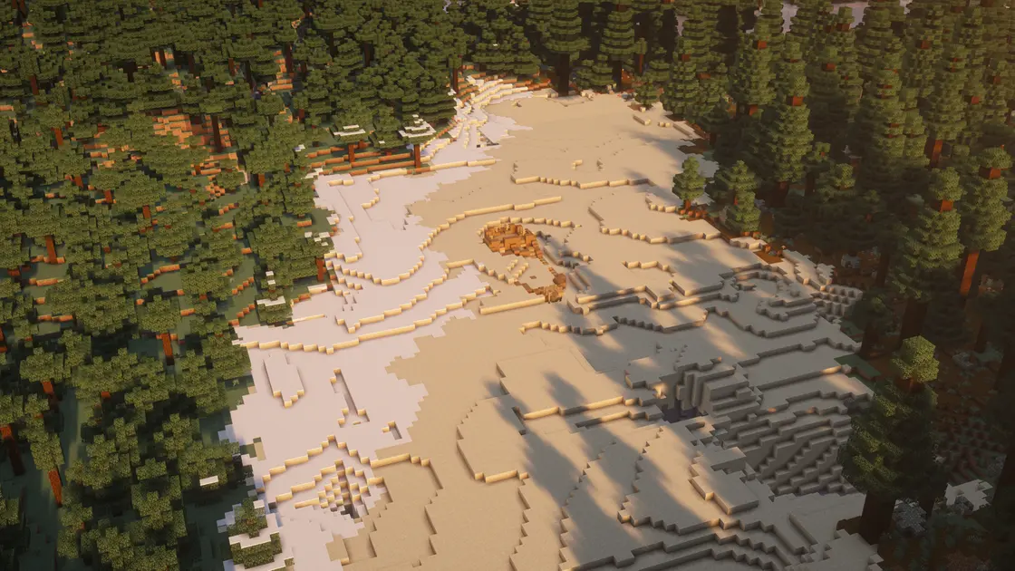 Wioska Spruce na plaży z wyposażeniem na start tuż przy spawnie