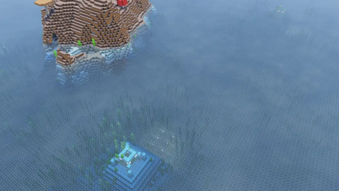 Cztery Ocean Monumenty parę bloków od siebie z Mushroom Island