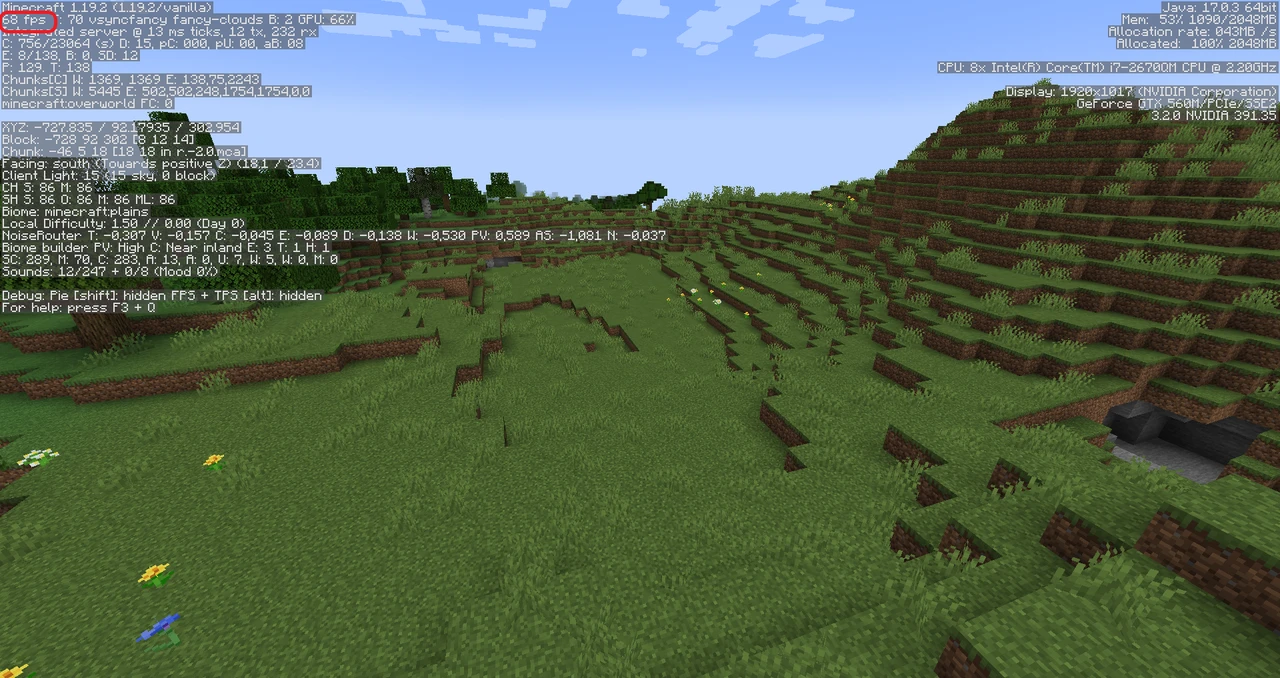Zrzut ekranu modpacka FPS boost all version (2/2)