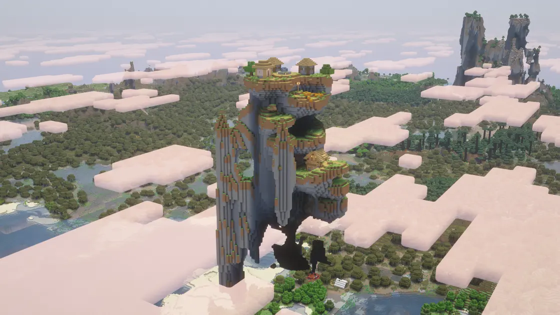 Latająca wioska w Minecrafcie