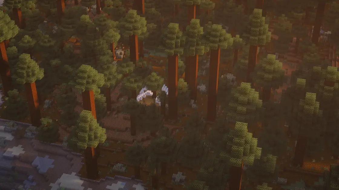 Wioska Spruce na plaży z wyposażeniem na start tuż przy spawnie