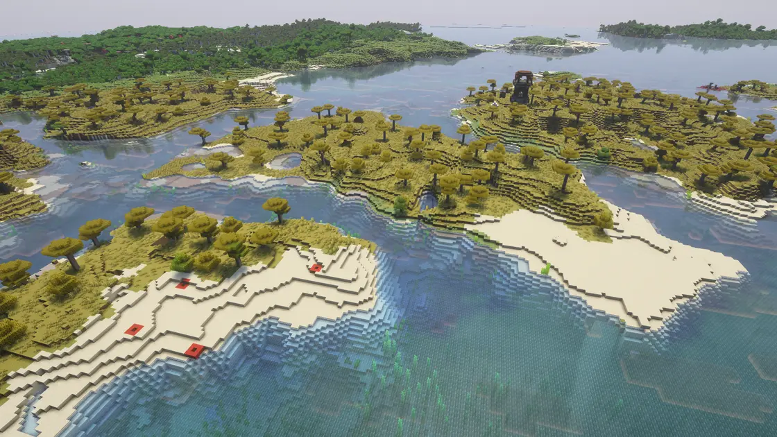 Spawn przy czterech buried treasure z żelazną zbroją i diamentowymi narzędziami