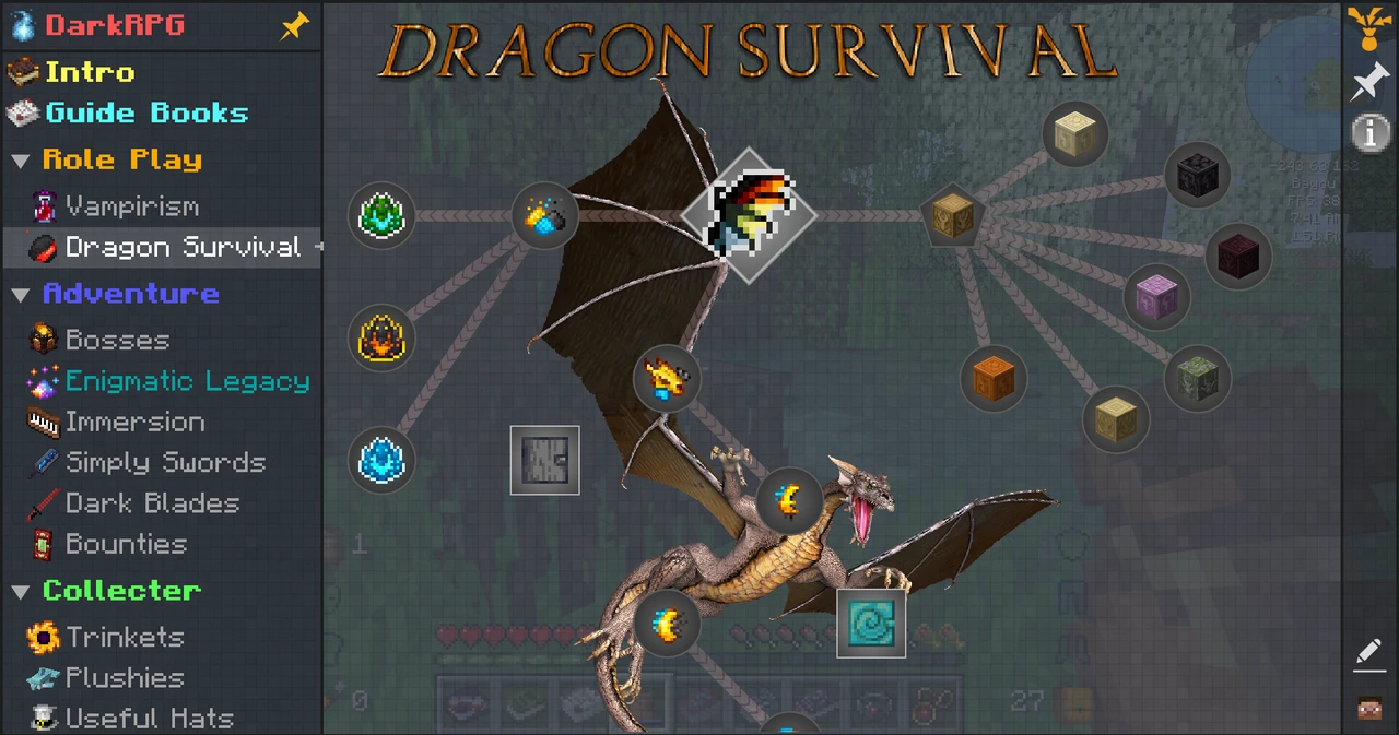 Zrzut ekranu modpacka DarkRPG - RPG with Vampires, Dragons, Magic, Quests, Adventure (2/3)