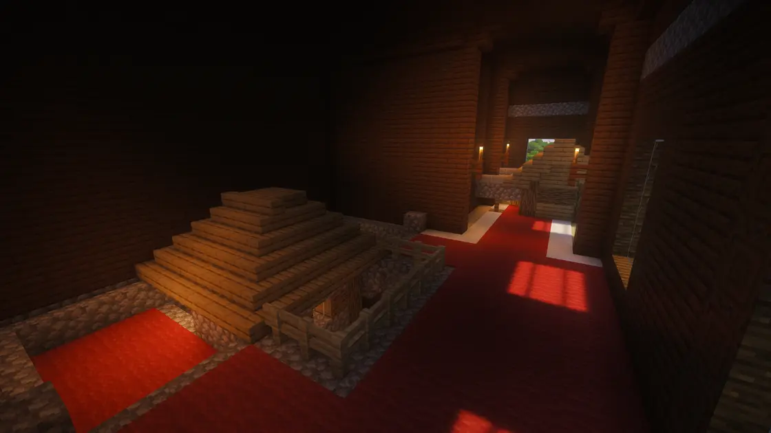 Woodland Mansion z wioską w środku tuż przy spawnie