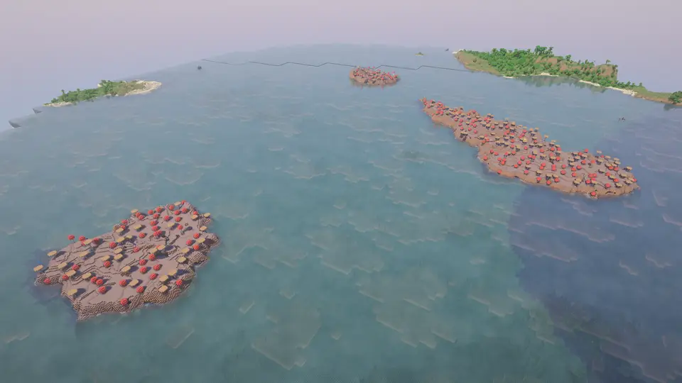 Zrzut ekranu seeda Trzy Mushroom Islandy dla trzech graczy