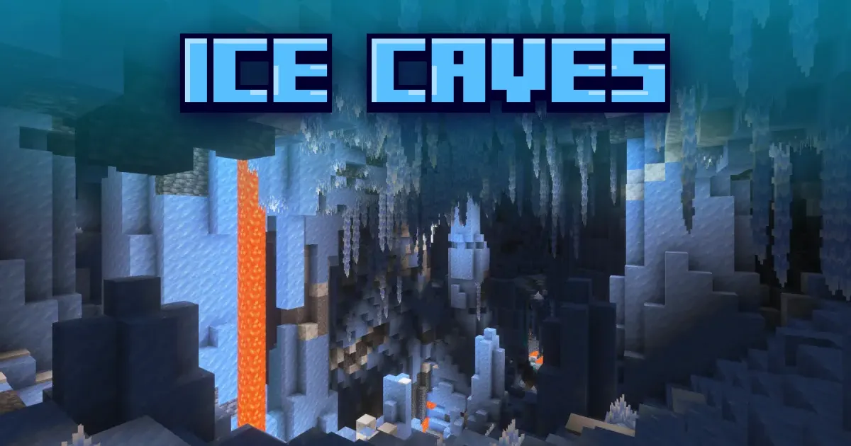 Ice Caves Minecraft: lodowa jaskinia z kryształami, soplami i lawą, Minecraft LIVE