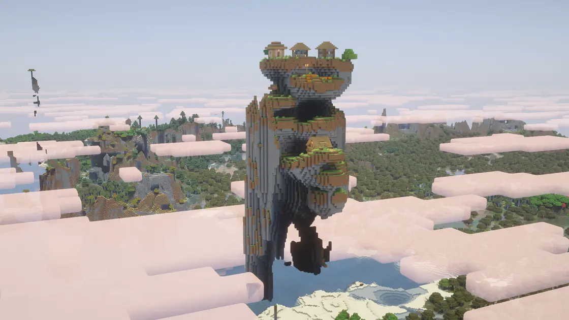 Latająca wioska w Minecrafcie